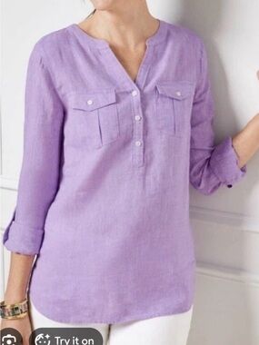 Talbots Women's Linen Tunic Top plus size 2x. 100% linen